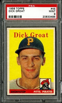 1958 Topps #45 Dick Groat PSA MINT 9 